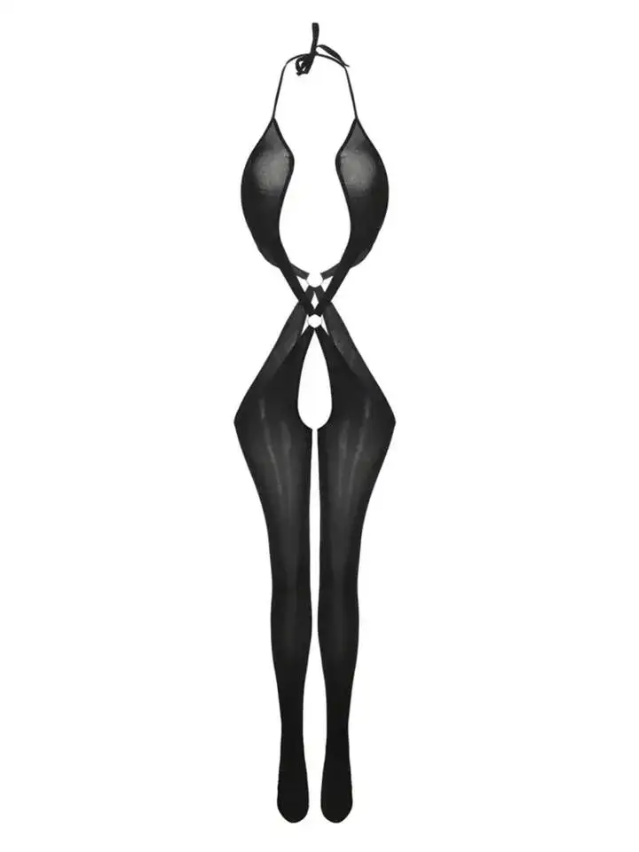 Hot Mesh Deep V Halter Backless Bodystocking, Ring Linked Hollow Out Open Crotch Bodystocking, Women Sexy Lingerie Underwear 0N9
Hot Mesh Deep V Halter Backless Bodystocking, Ring Linked Hollow Out Open Crotch Bodystocking, Women Sexy Lingerie Underwear 0N9