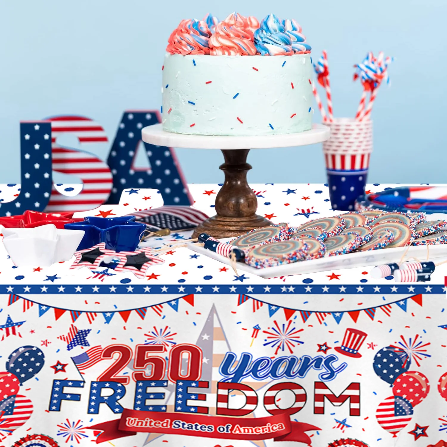 4th of July USA Flag Tablecloth Stars Stripes Rectangle Table Cover for Kitchen Outdoor Memorial Independence Day Decor 250th
4th of July USA Flag Tablecloth Stars Stripes Rectangle Table Cover for Kitchen Outdoor Memorial Independence Day Decor 250th