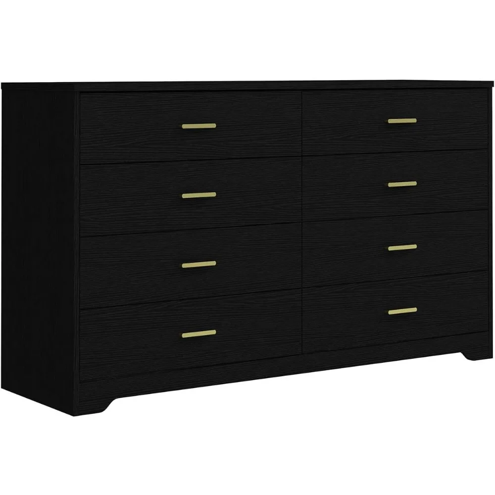 8 Drawer Wood Lateral Dresser, Big Wide Chest of Drawers Storage Organizer with Metal Gold Handles Home Bedroom (Black)
8 Drawer Wood Lateral Dresser, Big Wide Chest of Drawers Storage Organizer with Metal Gold Handles Home Bedroom (Black)