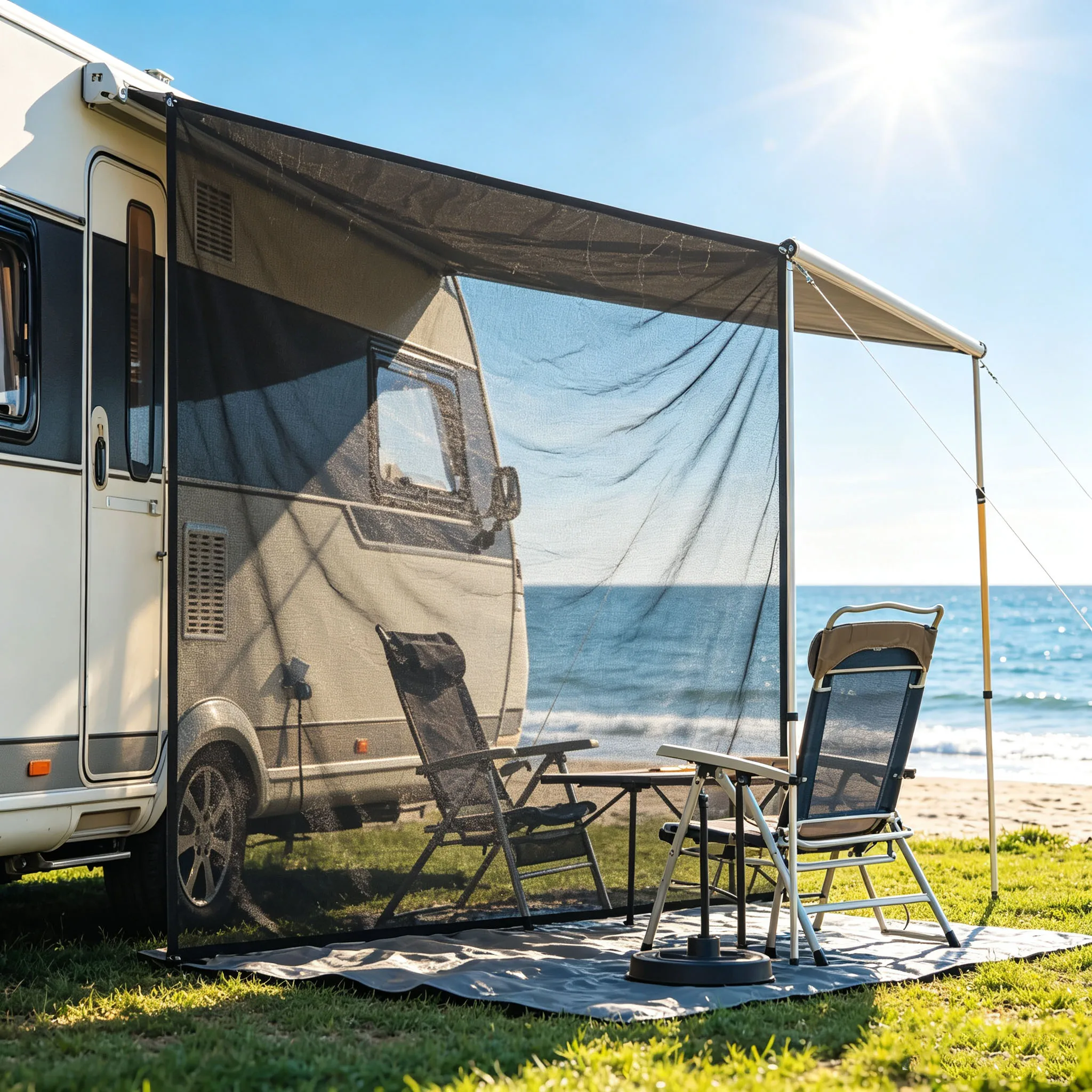 9 x 7Ft Awning Side Shade Mesh Screen Sunshade Privacy Kit for RV Caravan Wind Mosquitoes Protection
9 x 7Ft Awning Side Shade Mesh Screen Sunshade Privacy Kit for RV Caravan Wind Mosquitoes Protection