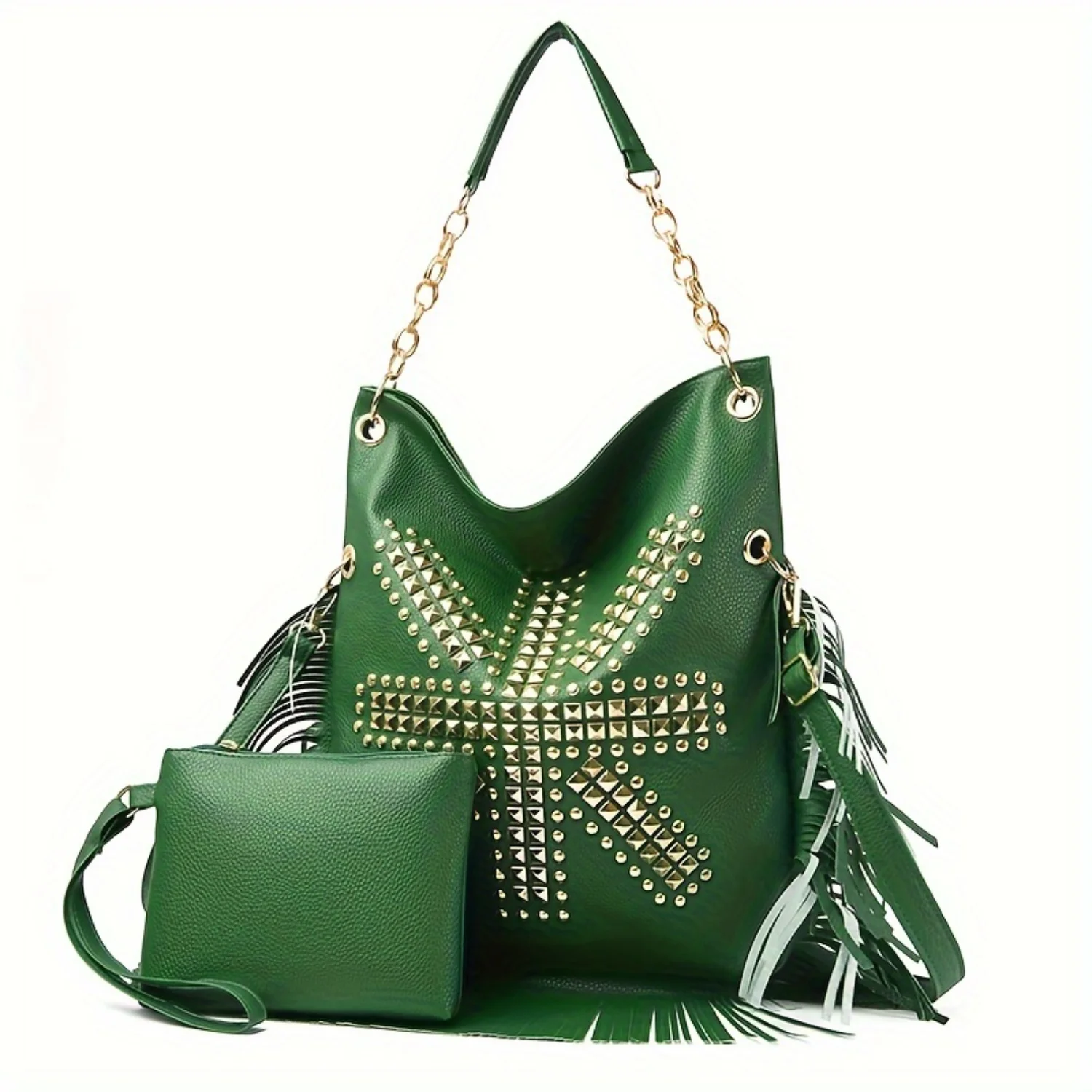 Style Tote Bag Set, Trendy Fringed Shoulder Bag, Vintage Tassel Crossbody Bag With Clutch Coin Purse Silicone bag Small pouch
Style Tote Bag Set, Trendy Fringed Shoulder Bag, Vintage Tassel Crossbody Bag With Clutch Coin Purse Silicone bag Small pouch