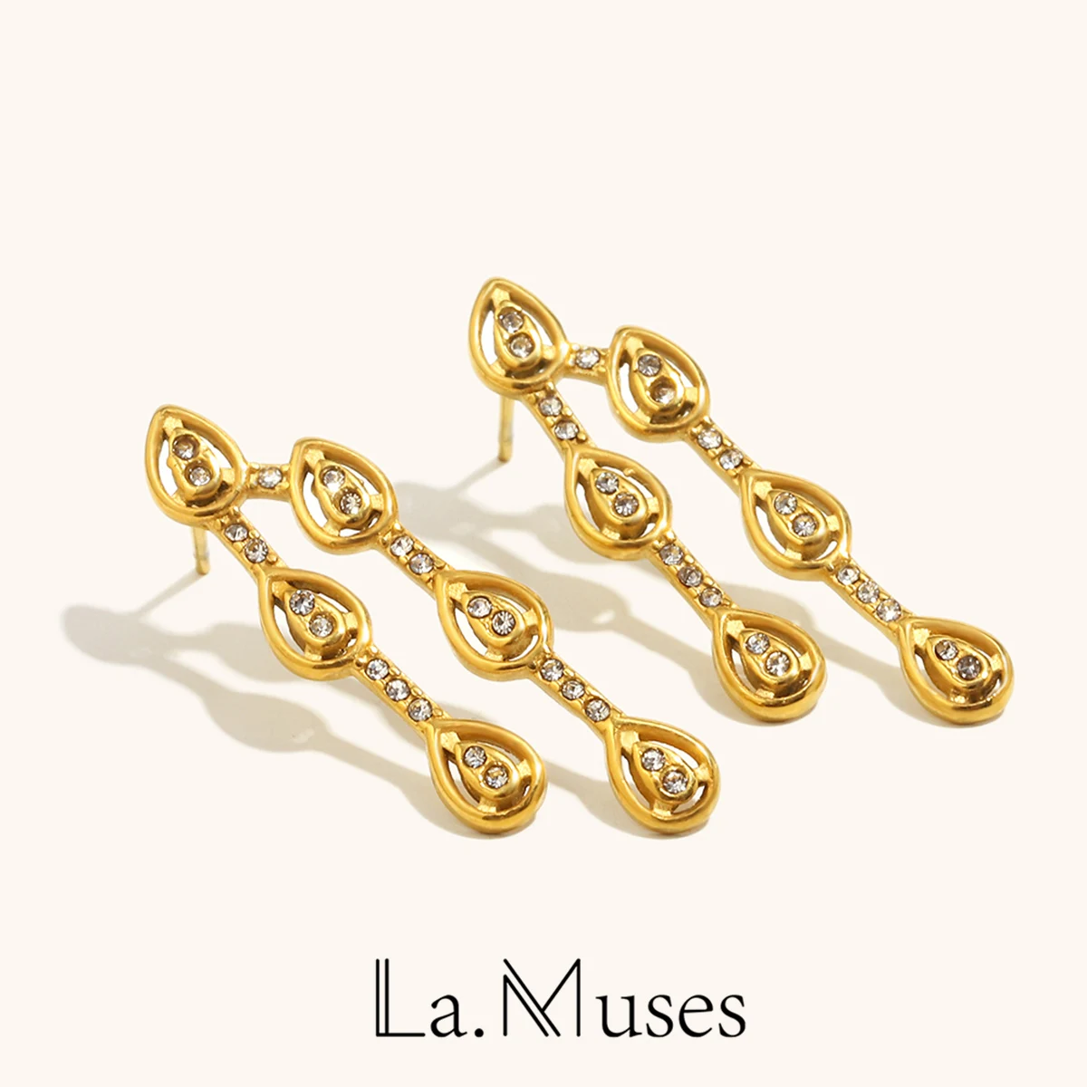 La. Muses Water Drop Zircon Stainless Steel Women's Earrings PVD Gold Plated Daily Jewelry Accessories Gifts
La. Muses Water Drop Zircon Stainless Steel Women's Earrings PVD Gold Plated Daily Jewelry Accessories Gifts