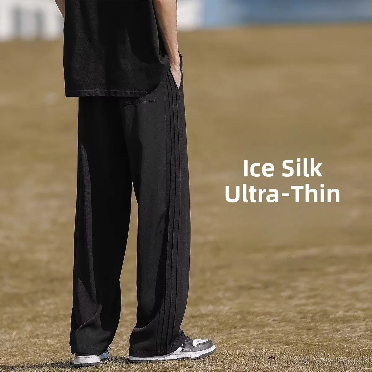 Ice Silk Men's Summer Thin Straight Leg Pants Drapey Casual Wide Leg White Sports Trousers Trendy Straight Cut Long Trousers
Ice Silk Men's Summer Thin Straight Leg Pants Drapey Casual Wide Leg White Sports Trousers Trendy Straight Cut Long Trousers