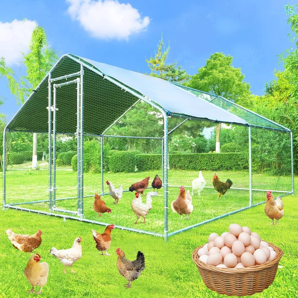 Large Chicken Coop, Metal Chicken Runs for Yard with Cover Outdoor Pet Pens Poultry Cage Duck Rabbit House
Large Chicken Coop, Metal Chicken Runs for Yard with Cover Outdoor Pet Pens Poultry Cage Duck Rabbit House