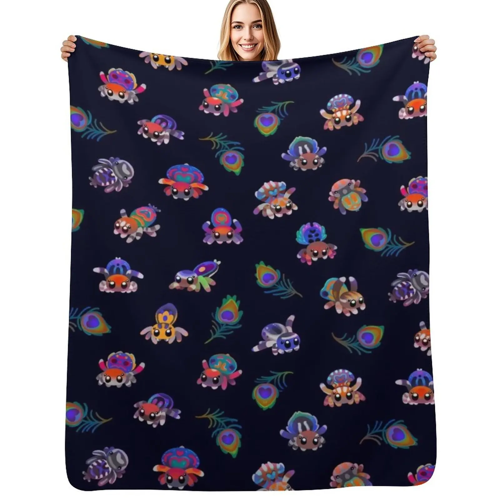 Peacock spider Throw Blanket Outdoor Soft Blanket for Picnic Beach Camping
Peacock spider Throw Blanket Outdoor Soft Blanket for Picnic Beach Camping