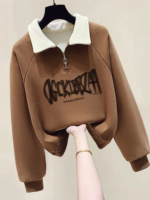 Spring Autumn Lightweight Neck Sweatshirt Women's Loose Fit Zipper Style Student Girl Casual Top Sweet Style Long Sleeve
Spring Autumn Lightweight Neck Sweatshirt Women's Loose Fit Zipper Style Student Girl Casual Top Sweet Style Long Sleeve