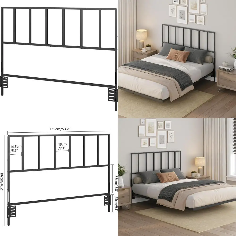 Современное полноразмерное металлическое изголовье с регулируемой высотой и универсальными адаптерами для спальни
Современное полноразмерное металлическое изголовье с регулируемой высотой и универсальными адаптерами для спальни