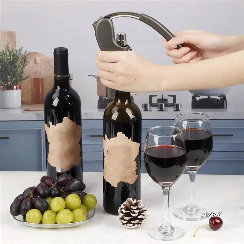 Stainless Steel Wine Bottle Opener, Vertical Lever Corkscrew With Built In Foil Cutter Design, Manual Corkscrew
Stainless Steel Wine Bottle Opener, Vertical Lever Corkscrew With Built In Foil Cutter Design, Manual Corkscrew