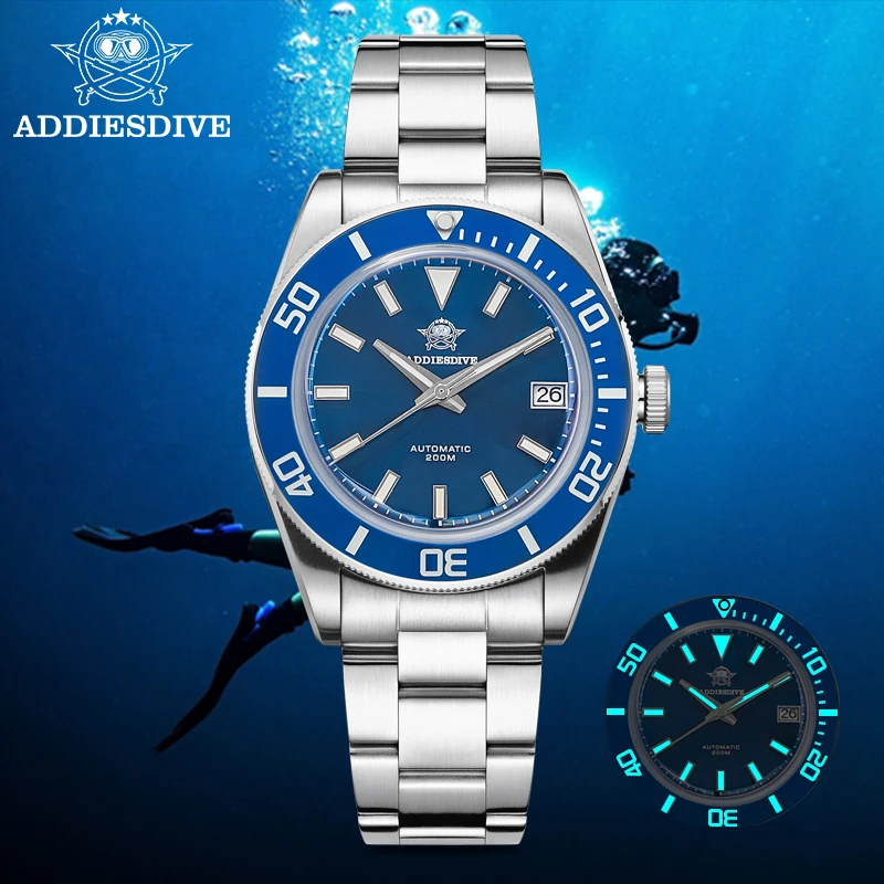 ADDIESDIVE Mechanical Watch Men New Ceramic Bezel AR Coated Sapphire Domed Glass Luminous Waterproof 200m Diving Automatic Watch
ADDIESDIVE Mechanical Watch Men New Ceramic Bezel AR Coated Sapphire Domed Glass Luminous Waterproof 200m Diving Automatic Watch