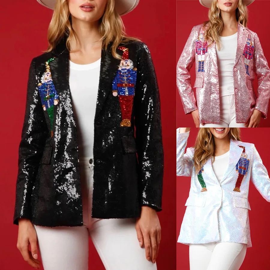 Loose Women's Suiting Shiny Sequin Party Top Multi-Color Casual Style Autumn Winter Christmas New Arrival Fashion Women's Wear
Loose Women's Suiting Shiny Sequin Party Top Multi-Color Casual Style Autumn Winter Christmas New Arrival Fashion Women's Wear