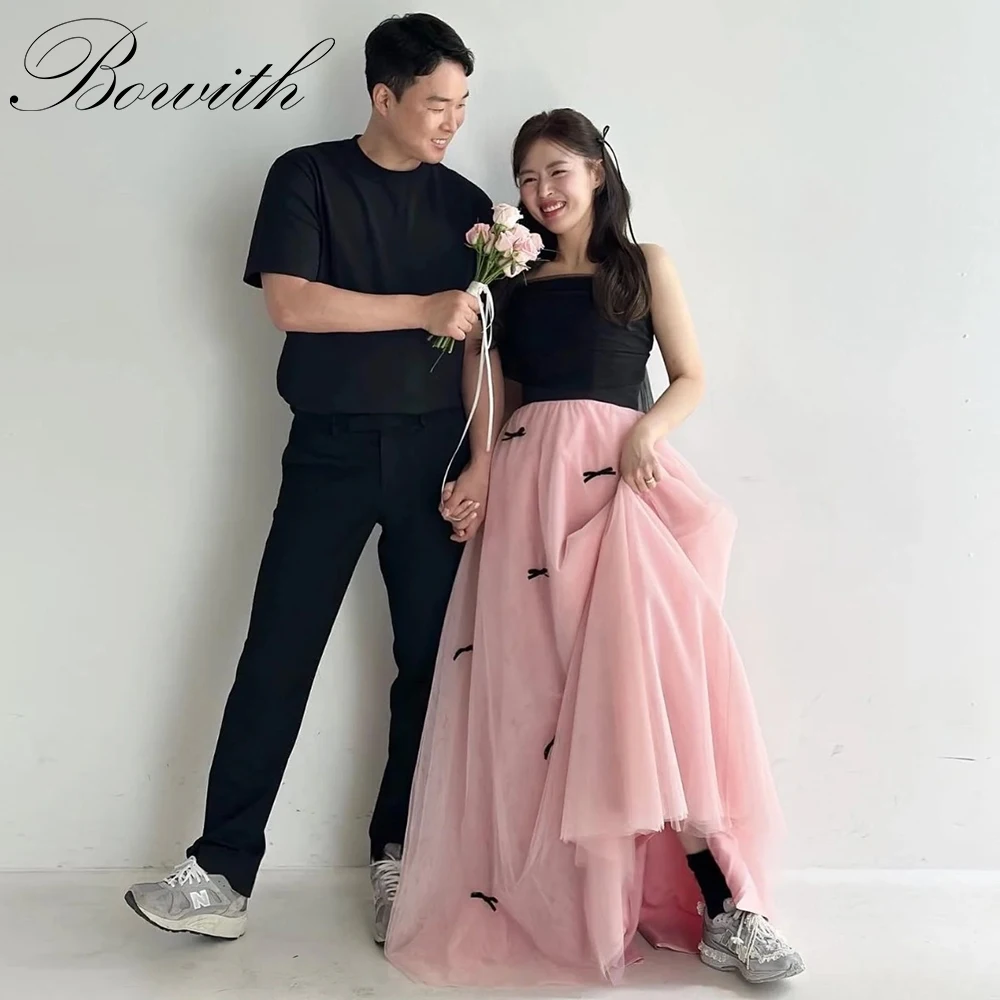 Bowith Korean Wedding Dresses Black and Pink Bow Evening Dresses Strapless Customized A-Line Party Dresses Photo Shoot Dress
Bowith Korean Wedding Dresses Black and Pink Bow Evening Dresses Strapless Customized A-Line Party Dresses Photo Shoot Dress