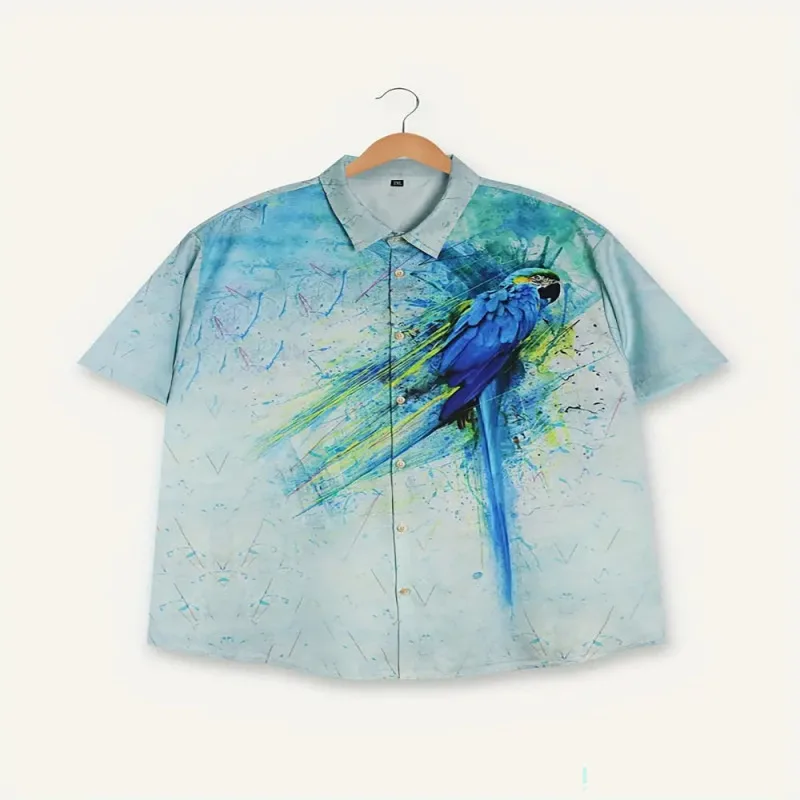 2025 new summer men's casual shirt Parrot print gradual color breathable shirt high-end quick drying button short sleeve
2025 new summer men's casual shirt Parrot print gradual color breathable shirt high-end quick drying button short sleeve
