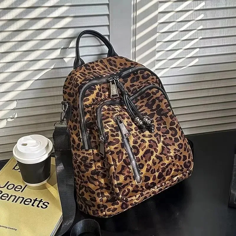 Casual Large Capacity Leopard Print Backpacks Canvas High Quality 2025 Simple Interior Zipper Pocket Youth School Bags
Casual Large Capacity Leopard Print Backpacks Canvas High Quality 2025 Simple Interior Zipper Pocket Youth School Bags