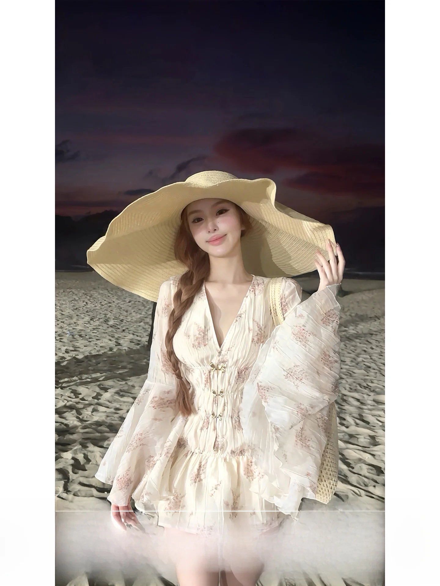Floral Print Puff Sleeve Dress Women's Built-in Shorts A-Line Skirt V-Neck Button Closure Soft Polyester Fabric Spring Summer
Floral Print Puff Sleeve Dress Women's Built-in Shorts A-Line Skirt V-Neck Button Closure Soft Polyester Fabric Spring Summer