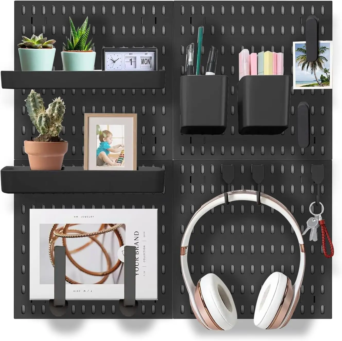 Wall Pegboard Organizer for Gaming Desk, Declutter Your Space with Hooks and Shelves (Black)
Wall Pegboard Organizer for Gaming Desk, Declutter Your Space with Hooks and Shelves (Black)