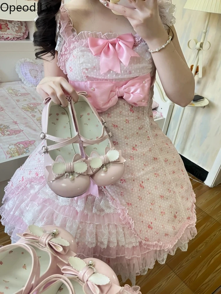 Sweetheart Girl Japanese Original Lolita High Heels Bow Jk Uniform Round Head Thick Heel Versatile Women Lo Shoes
Sweetheart Girl Japanese Original Lolita High Heels Bow Jk Uniform Round Head Thick Heel Versatile Women Lo Shoes