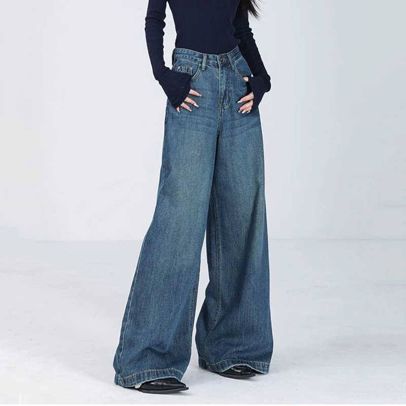 Gidyq High Waist Women Jeans Fashion Korean Streetwear Loose Wide Leg Pants Spring All Match Female Straight Denim Trousers New
Gidyq High Waist Women Jeans Fashion Korean Streetwear Loose Wide Leg Pants Spring All Match Female Straight Denim Trousers New