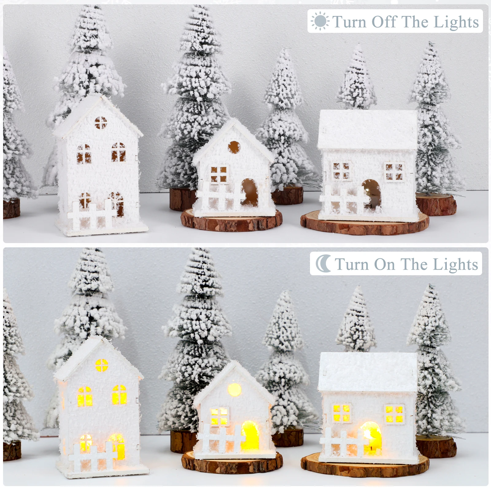 3pcs Wooden Snowflake House Christmas Decorations Small Glow Cabin for Home Xmas Tree Adornments Outdoor Porch Premium Wood
3pcs Wooden Snowflake House Christmas Decorations Small Glow Cabin for Home Xmas Tree Adornments Outdoor Porch Premium Wood