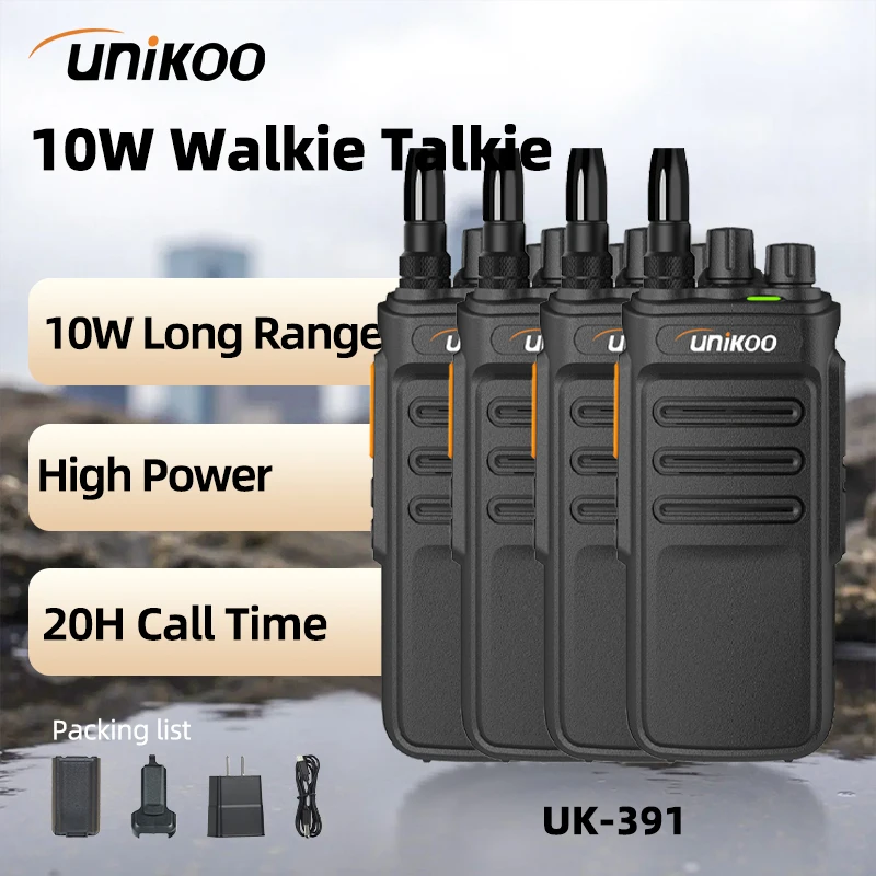 UNIKOO UK391 4PCS 10W Walkie Talkie Long Range Communication Radio Walkie-talkie Two-way Radio PMR/FRS License-free Communicator
UNIKOO UK391 4PCS 10W Walkie Talkie Long Range Communication Radio Walkie-talkie Two-way Radio PMR/FRS License-free Communicator