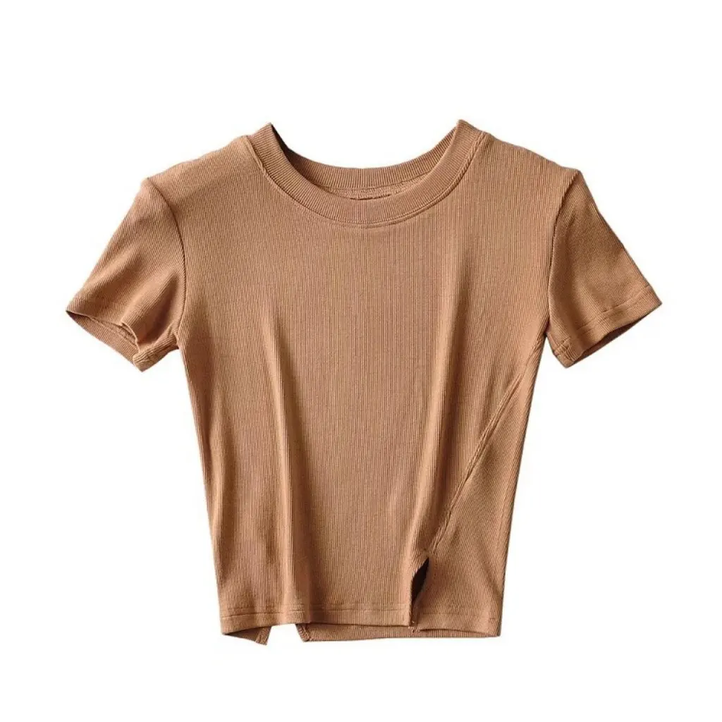 YPFF Women's round Neck Short-Sleeve T-shirt Sexy Bottom Split Tight Top European American Style All-match Summer T-shirt
YPFF Women's round Neck Short-Sleeve T-shirt Sexy Bottom Split Tight Top European American Style All-match Summer T-shirt