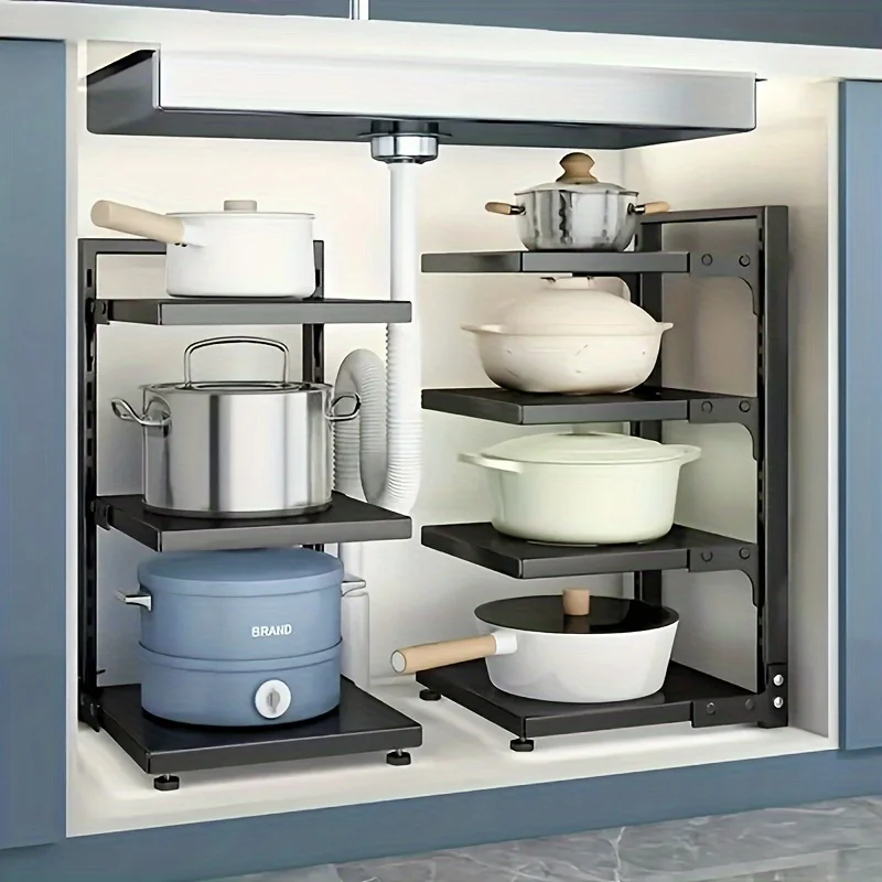 1pc 2 Tier Under Sink Shelf, Kitchen Corner Shelf, Plates Rack, Cupboard Organiser, Bathroom Counter Organizer Kitchen Shelves 
1pc 2 Tier Under Sink Shelf, Kitchen Corner Shelf, Plates Rack, Cupboard Organiser, Bathroom Counter Organizer Kitchen Shelves