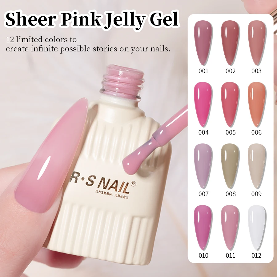 RS NAIL Jelly Transparent Gel Nail Polish 10g Summer Nude Pink Gel Polish Semi Permanent Soak Off UV LED Varnish Jade Nail Gel
RS NAIL Jelly Transparent Gel Nail Polish 10g Summer Nude Pink Gel Polish Semi Permanent Soak Off UV LED Varnish Jade Nail Gel