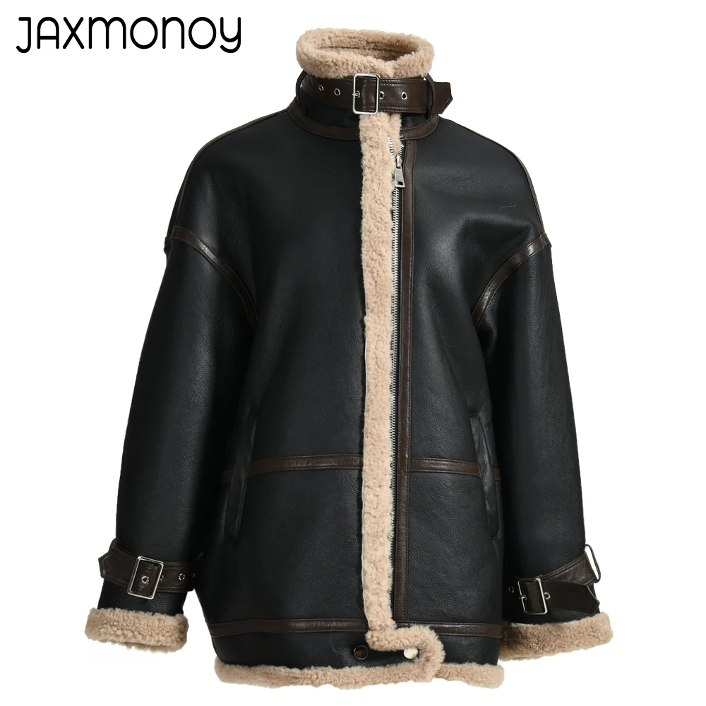 Jaxmonoy зимняя куртка из овечьей кожи, женские пальто из натуральной кожи, Осенние толстые теплые женские меховые куртки с длинным рукавом
Jaxmonoy зимняя куртка из овечьей кожи, женские пальто из натуральной кожи, Осенние толстые теплые женские меховые куртки с длинным рукавом