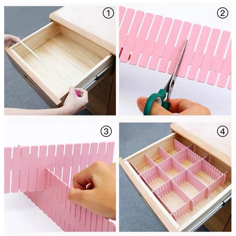 4 Pcs DIY Adjustable Storage Partition Board Plastic Drawer Divider Combination Partition Board Space-saving Cabinet Organizer
4 Pcs DIY Adjustable Storage Partition Board Plastic Drawer Divider Combination Partition Board Space-saving Cabinet Organizer