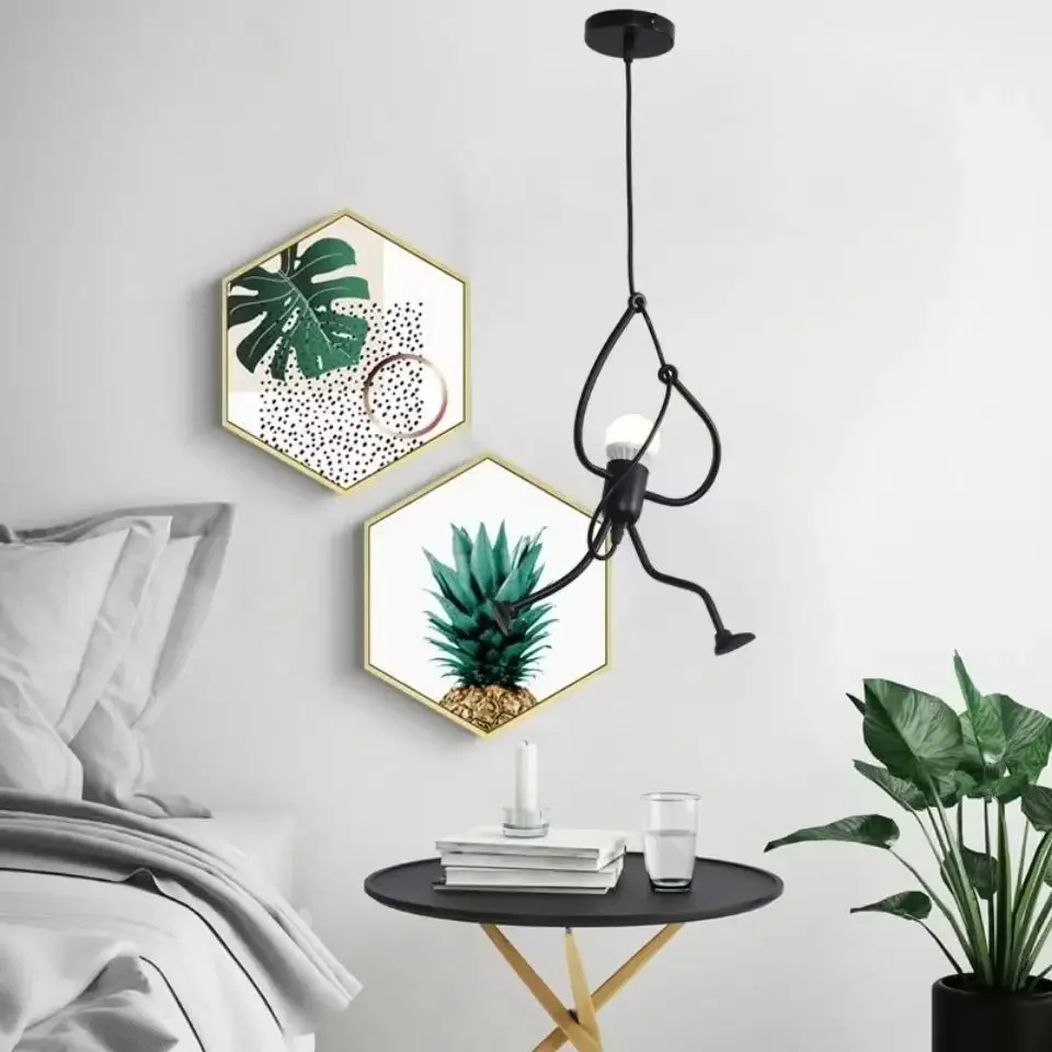 Vintage Chandelier Modern LED Little Man Ceiling Lamp Children's Room Chandeliers Children Bedroom Decor Black E27 Pendant Light
Vintage Chandelier Modern LED Little Man Ceiling Lamp Children's Room Chandeliers Children Bedroom Decor Black E27 Pendant Light