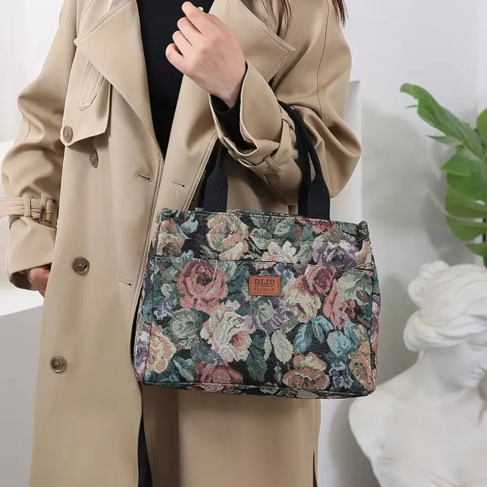 Casual Floral Print Women's Tote Bag Thickened Large Capacity Lunch Bag Canvas Zipper Jacquard Handbag
Casual Floral Print Women's Tote Bag Thickened Large Capacity Lunch Bag Canvas Zipper Jacquard Handbag