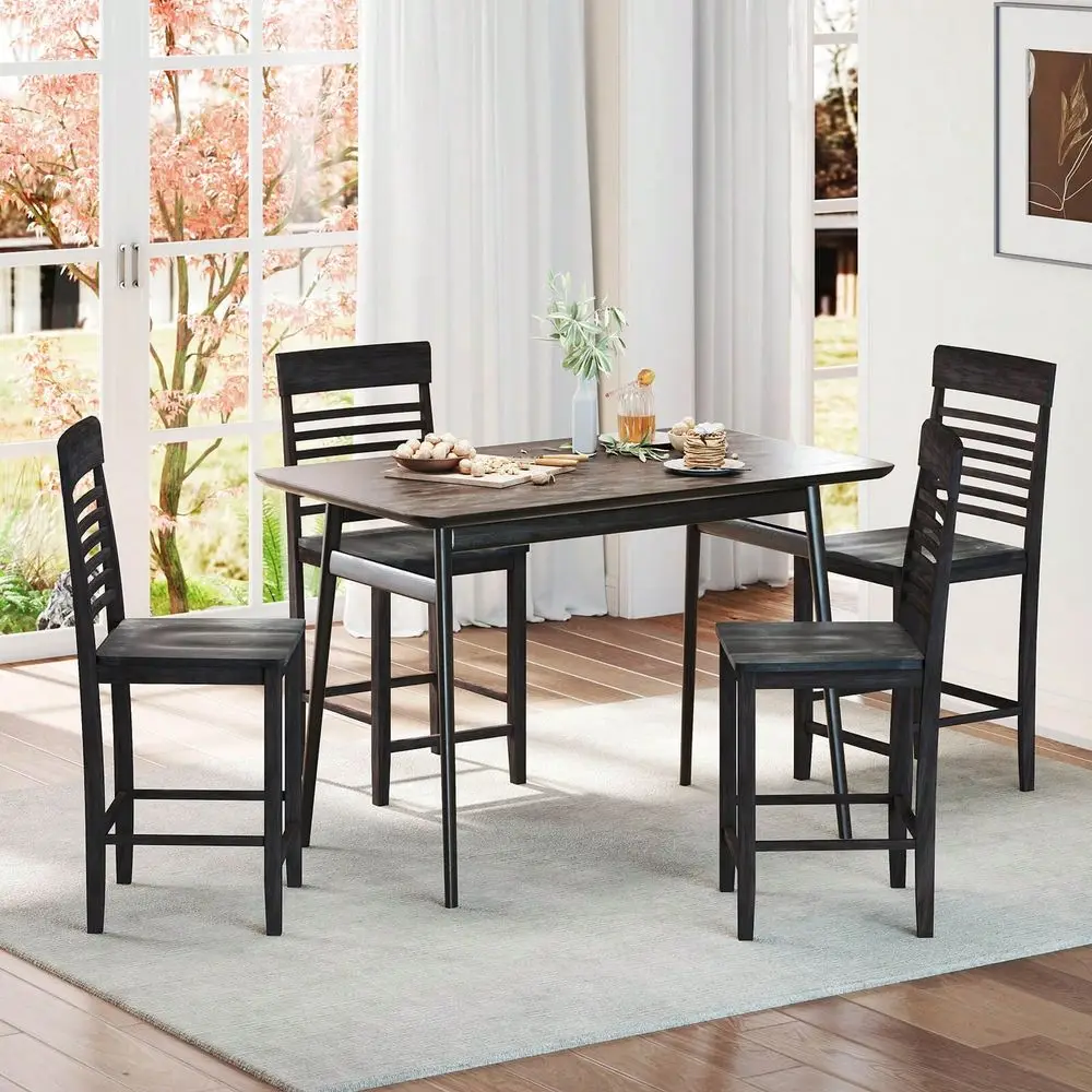 CounterHeight Dining Chair Set Of 4 With Footrests Solid Wood Frame Modern
CounterHeight Dining Chair Set Of 4 With Footrests Solid Wood Frame Modern