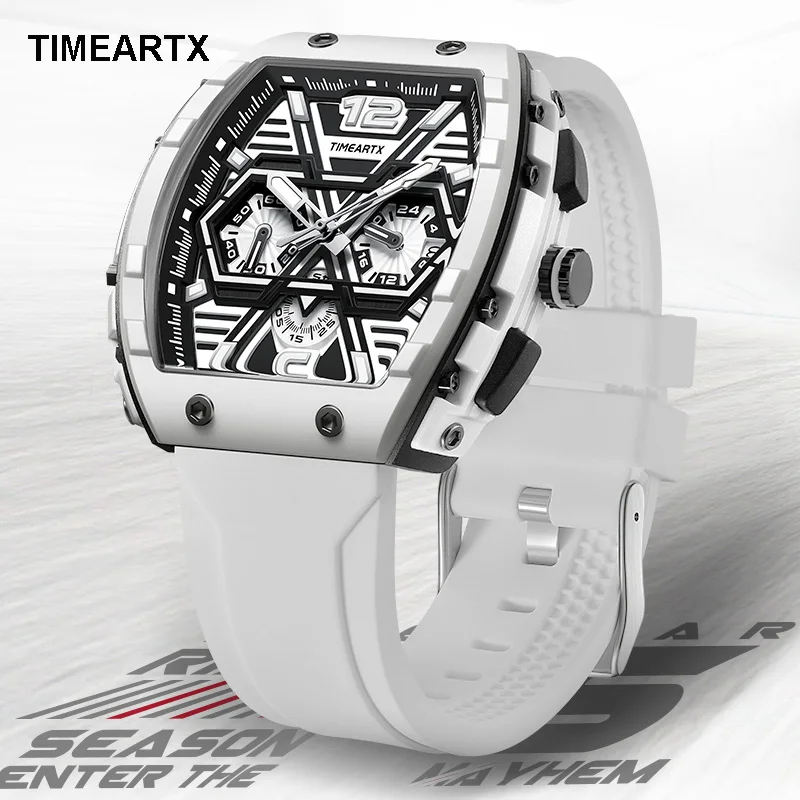 TIMEARTX Business Multi Function Chronograph Men Luminous Quartz Watches Curved Mirrors in Wine Barrels Watch
TIMEARTX Business Multi Function Chronograph Men Luminous Quartz Watches Curved Mirrors in Wine Barrels Watch