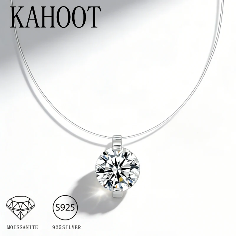 A simple and classic unisex fishing line necklace made of 925 sterling silver and 0.5/1/2 carat moissanite.
A simple and classic unisex fishing line necklace made of 925 sterling silver and 0.5/1/2 carat moissanite.