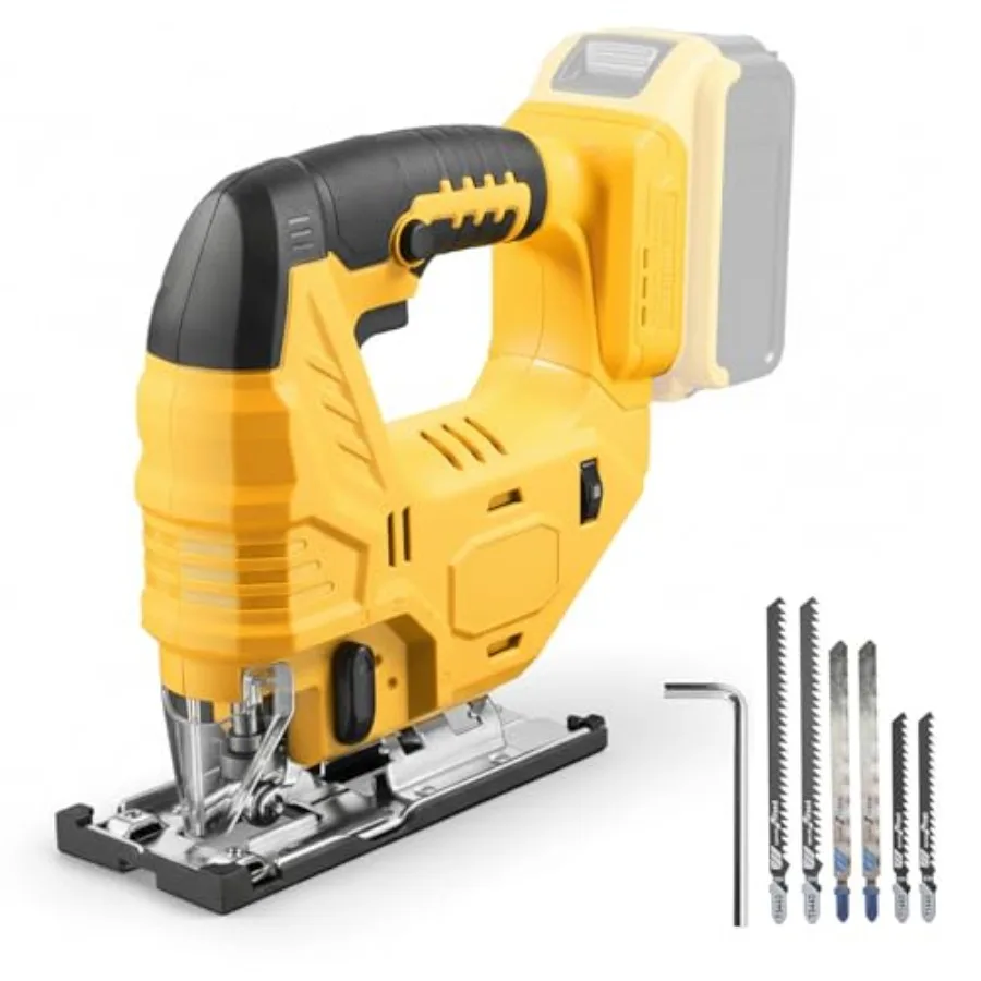 Cordless Jig Saw 20V, Brushless Jig Saw with 6pcs Blades, 4 Orbital Sets for Wood, Plastic and Metal Cutting Tool Only, No Batt
Cordless Jig Saw 20V, Brushless Jig Saw with 6pcs Blades, 4 Orbital Sets for Wood, Plastic and Metal Cutting Tool Only, No Batt