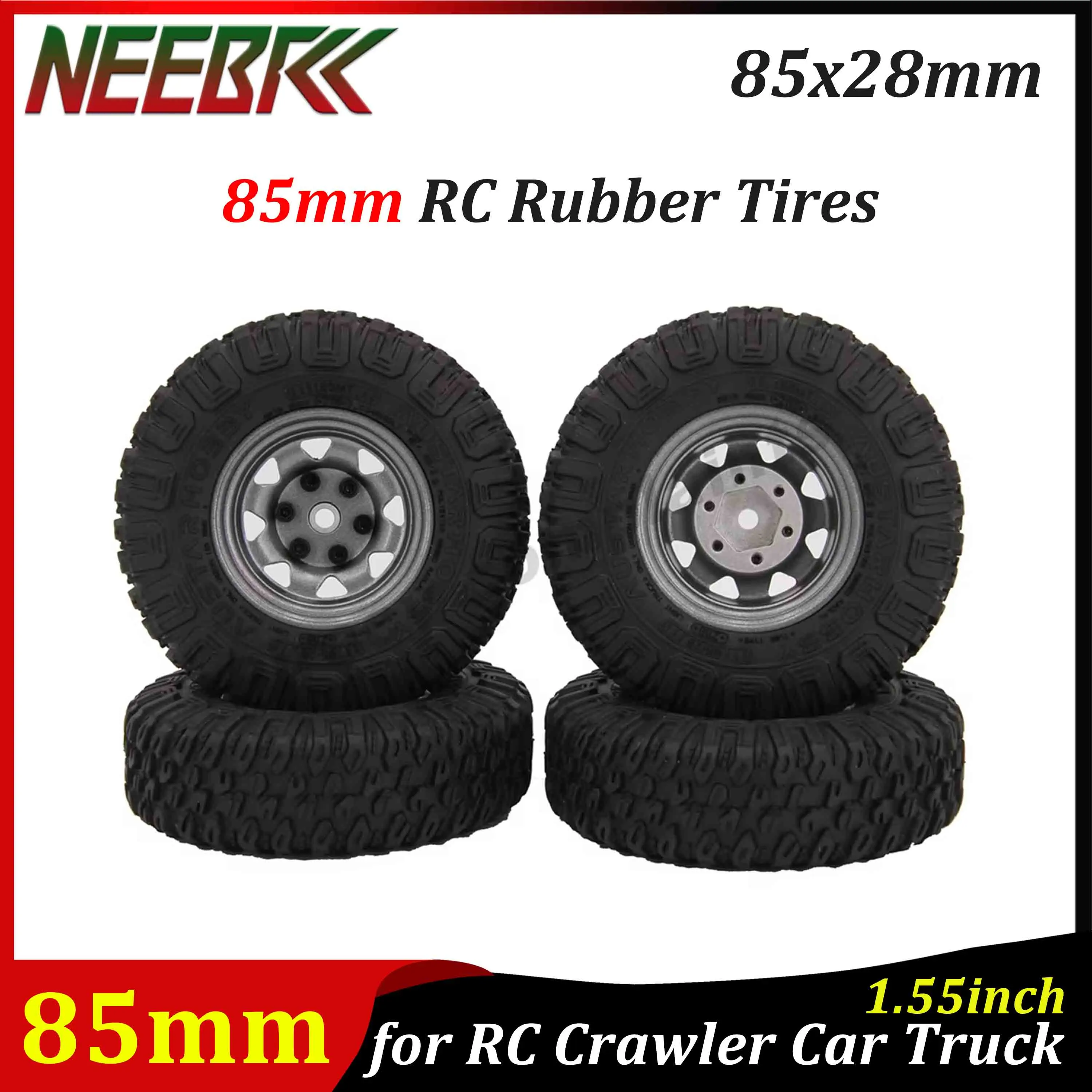 4PCS 1.55inch 85mm RC Rubber Tires Metal Wheel Rims Wheel Tyre Set for RC Crawler Car Axial AX90069 Tamiya CC01 LC70 D90 TF2 MST
4PCS 1.55inch 85mm RC Rubber Tires Metal Wheel Rims Wheel Tyre Set for RC Crawler Car Axial AX90069 Tamiya CC01 LC70 D90 TF2 MST