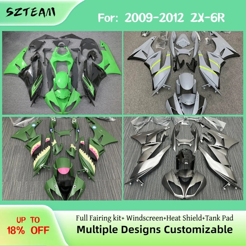 Для KAWASAKI ZX-6R 636 2009-2012: Комплект обтекателей для мотоцикла (пластик ABS, литье под давлением) для моделей 09-12 ZX6R
Для KAWASAKI ZX-6R 636 2009-2012: Комплект обтекателей для мотоцикла (пластик ABS, литье под давлением) для моделей 09-12 ZX6R
