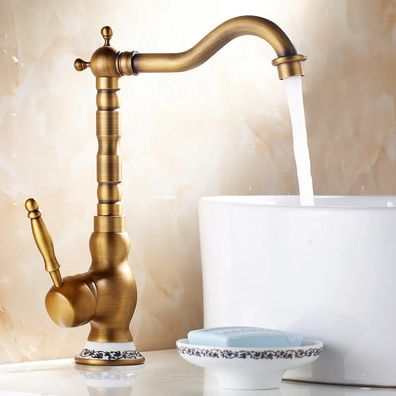 Home Improvement Accessories Antique Brass Kitchen Faucet 360 Swivel Bathroom Sink Mixer Tap Crane,Cold Hot Water Basin Faucets
Home Improvement Accessories Antique Brass Kitchen Faucet 360 Swivel Bathroom Sink Mixer Tap Crane,Cold Hot Water Basin Faucets