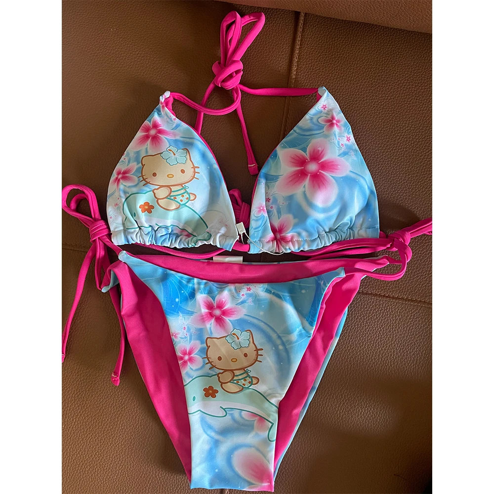New Kawaii Japanese Hello Kitty Hot Girls Split Strap Summer Bikini Girls Seaside Fashion Resort Swimsuit Leopard Print Cartoon
New Kawaii Japanese Hello Kitty Hot Girls Split Strap Summer Bikini Girls Seaside Fashion Resort Swimsuit Leopard Print Cartoon