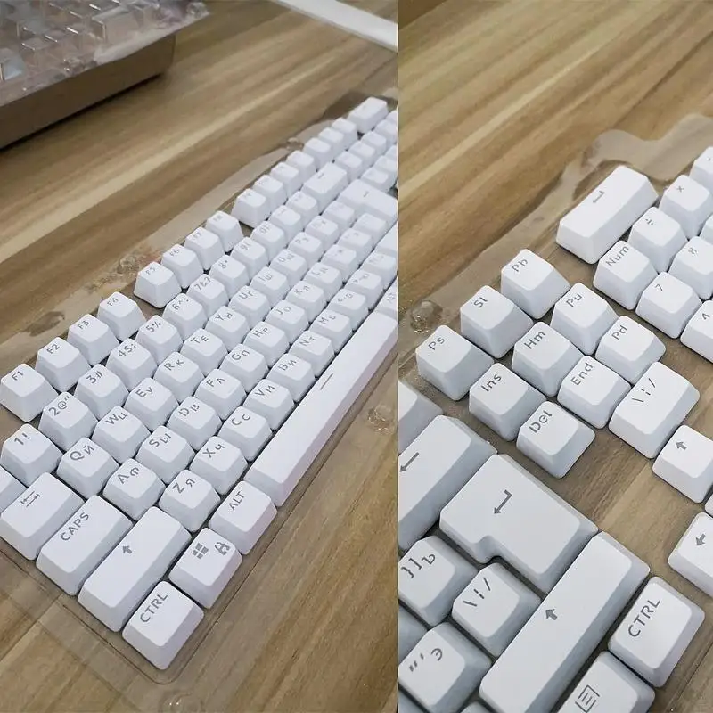 104 Pieces ABS Transparent Keycaps Mechanical Keyboard Keycaps Russian Backlit for Key Cover for Cherry Gateron Kailh Sw
104 Pieces ABS Transparent Keycaps Mechanical Keyboard Keycaps Russian Backlit for Key Cover for Cherry Gateron Kailh Sw