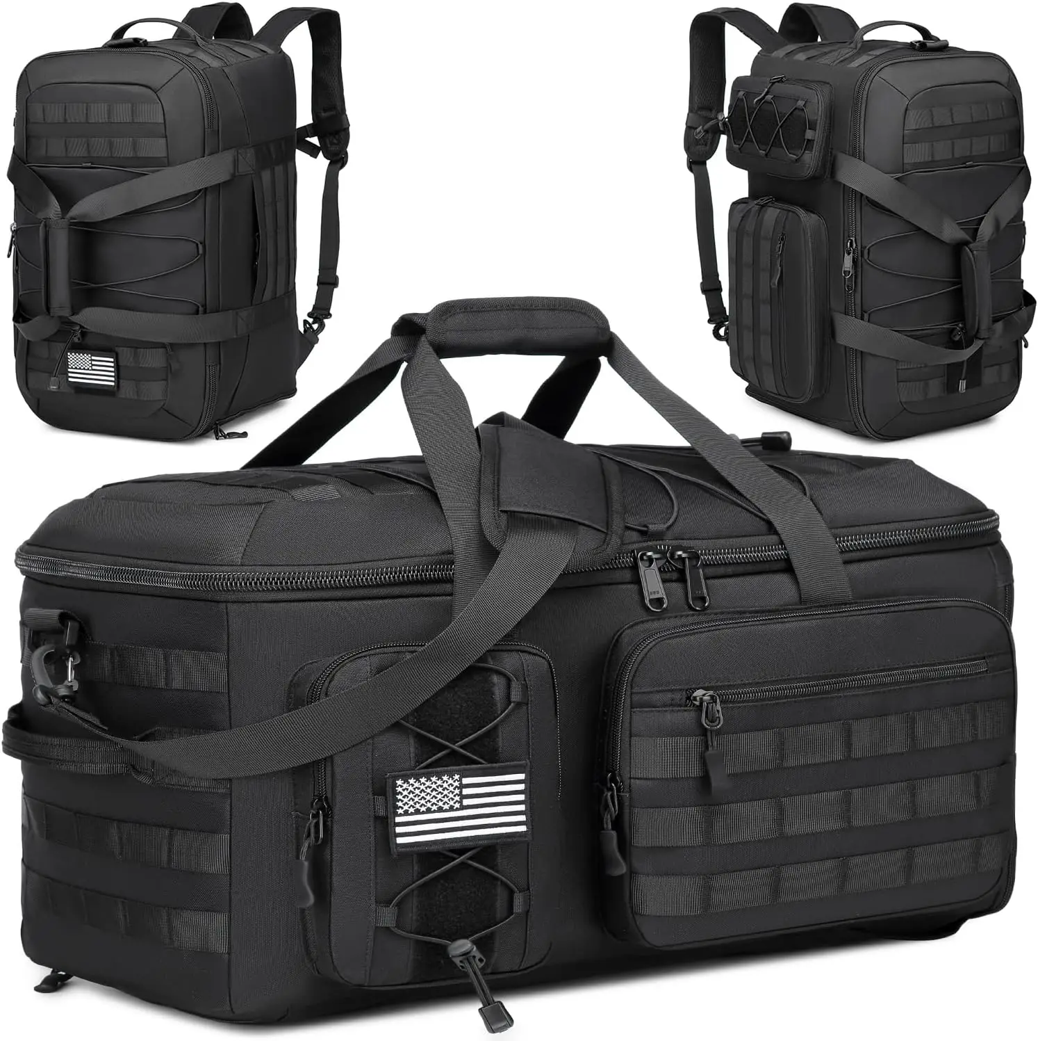 3 in 1 Travel Duffle Bag with Shoe Compartment, Tactical Military Backpack for Overnight Weekender Gym
3 in 1 Travel Duffle Bag with Shoe Compartment, Tactical Military Backpack for Overnight Weekender Gym
