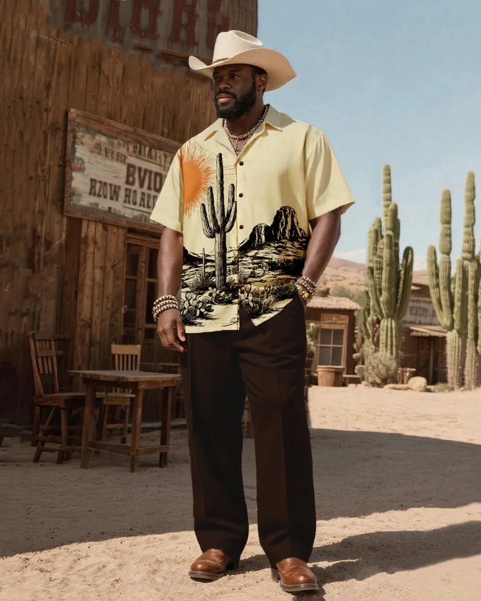 S-9XL Men's Western Desert Landscape & Cactus Print Shirt & Pants Set Multi-Design Casual 2-Piece Summer Outfit
S-9XL Men's Western Desert Landscape & Cactus Print Shirt & Pants Set Multi-Design Casual 2-Piece Summer Outfit