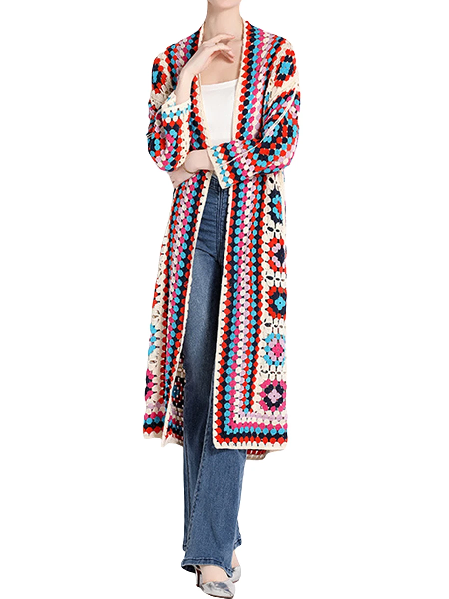 Women's Crochet Floral Cardigan Casual Long Sleeve Open Front Sweater Bohemian Outwear Coat 
Women's Crochet Floral Cardigan Casual Long Sleeve Open Front Sweater Bohemian Outwear Coat
