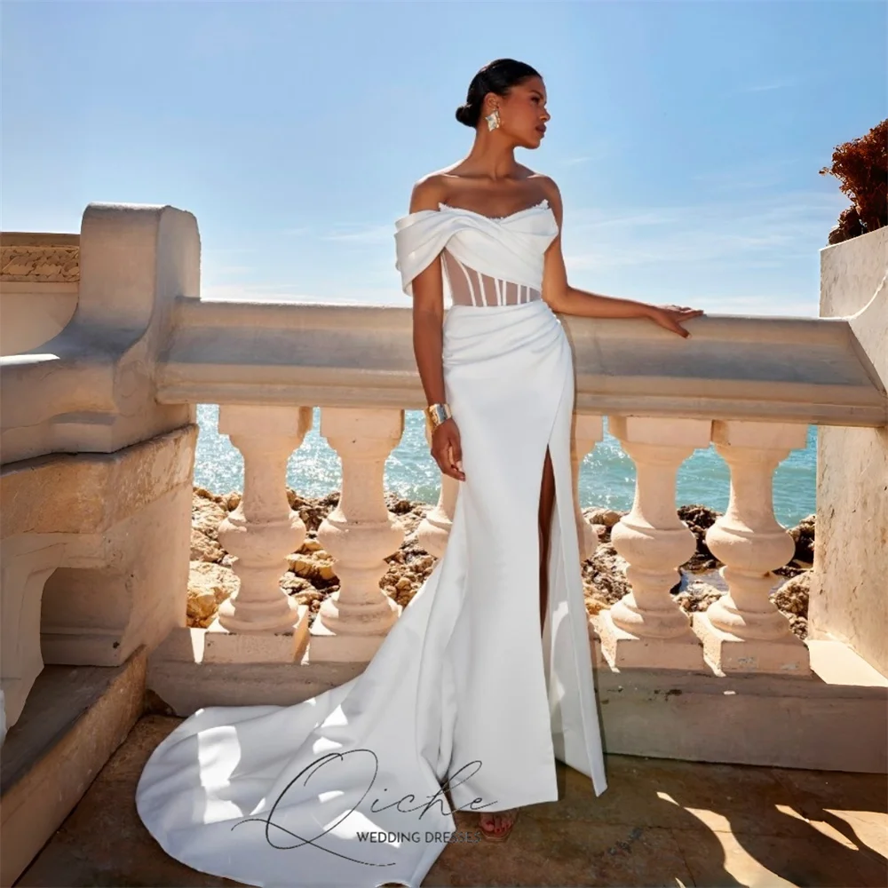 QICHE современное плиссированное свадебное платье русалки с открытыми плечами, женское 2026, расшитое бисером, с высоким разрезом и открытой спиной, Vestidos De Novia по индивидуальному заказу
QICHE современное плиссированное свадебное платье русалки с открытыми плечами, женское 2026, расшитое бисером, с высоким разрезом и открытой спиной, Vestidos De Novia по индивидуальному заказу