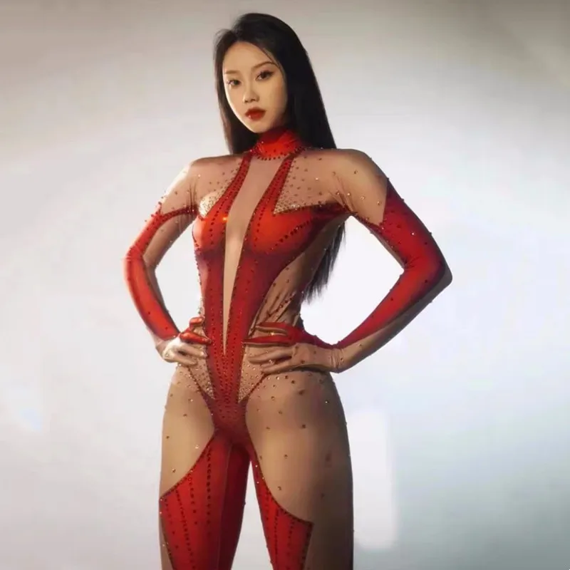 Костюм для Хэллоуина, женский комбинезон для ночного клуба, сексуальный сценический наряд, красный леотард с принтом и стразами, костюм для танцоров и выступлений
Костюм для Хэллоуина, женский комбинезон для ночного клуба, сексуальный сценический наряд, красный леотард с принтом и стразами, костюм для танцоров и выступлений