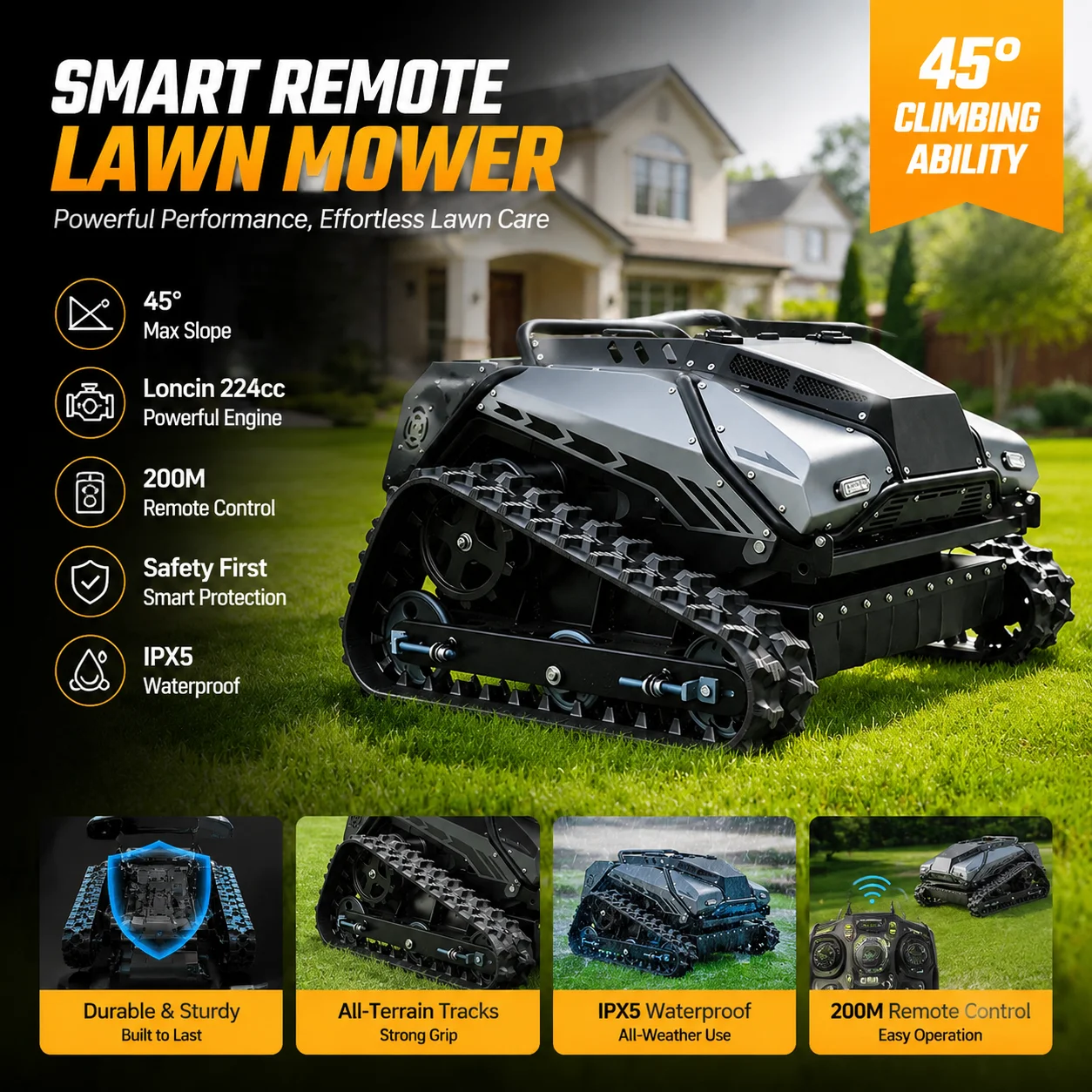Customized Easy Transport Remote Control Lawn Mower Light Structure Compact Size Convenient for Truck and Van Delivery flail mow
Customized Easy Transport Remote Control Lawn Mower Light Structure Compact Size Convenient for Truck and Van Delivery flail mow