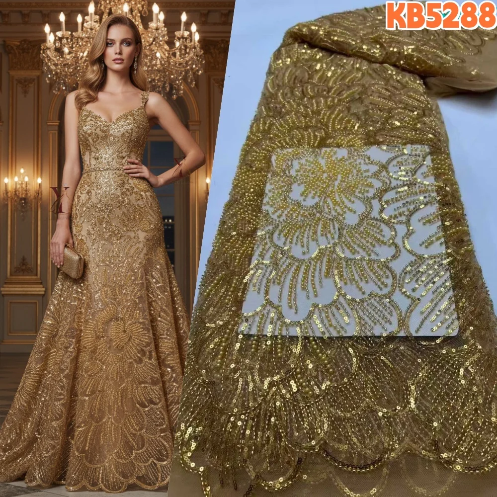 YLS 2026 New Orange Beaded Sequin Lace Fabric Nigerian Gold Sequence Tulle Lace Fabric for Dress Sewing Africa Wedding KB5288
YLS 2026 New Orange Beaded Sequin Lace Fabric Nigerian Gold Sequence Tulle Lace Fabric for Dress Sewing Africa Wedding KB5288