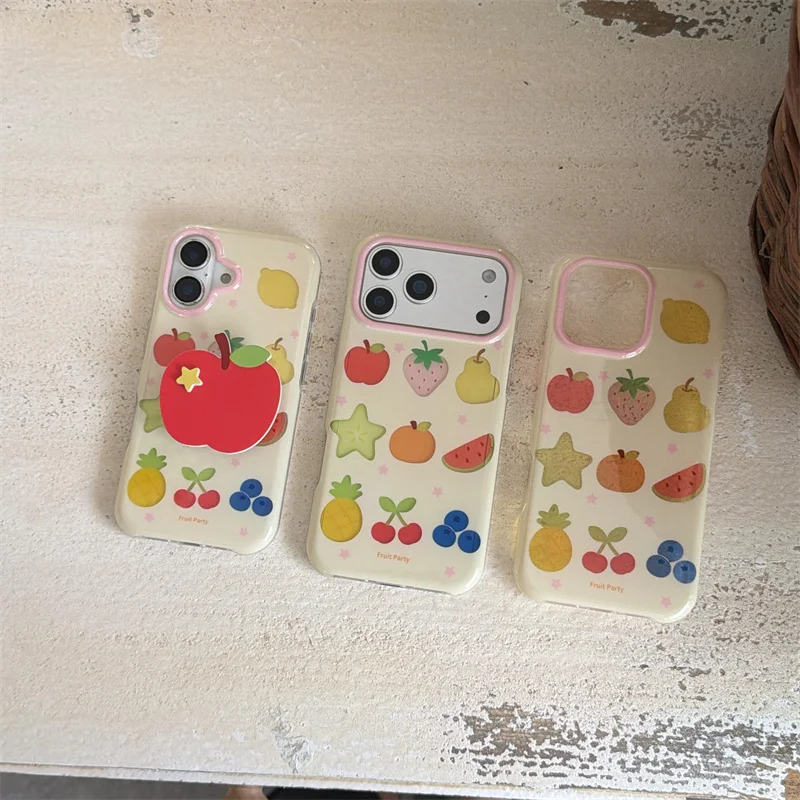 Korean Ins Fruit Print Case For iPhone 15 16 17 Pro Max Cute With Apple Stand Shockproof Cover For Girls
Korean Ins Fruit Print Case For iPhone 15 16 17 Pro Max Cute With Apple Stand Shockproof Cover For Girls