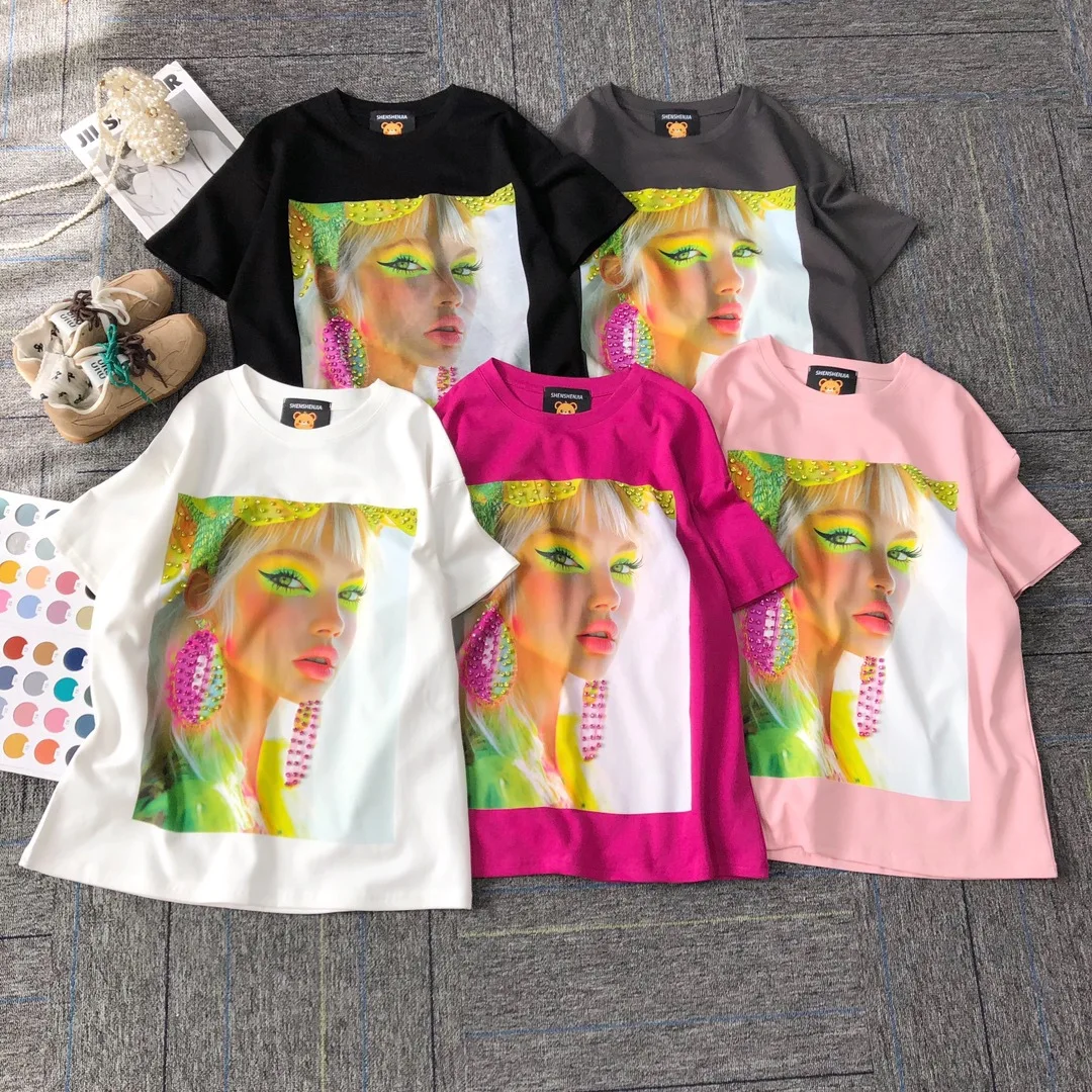 Spice Girls 2025 New Spring Summer Short Sleeve T-shirt Streetwear Character Print Diamonds Loose Women Pullovers Women's Tops
Spice Girls 2025 New Spring Summer Short Sleeve T-shirt Streetwear Character Print Diamonds Loose Women Pullovers Women's Tops