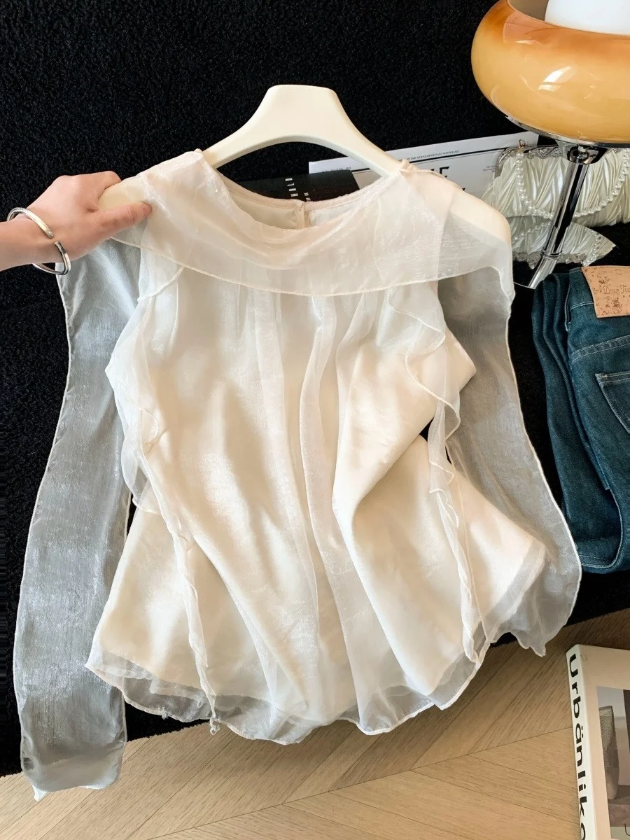 Elegant Sash Sleeveless Shirt Women's Summer Thin Loose Unique Beautiful Miu Style Blouse French Style Polyester Fiber
Elegant Sash Sleeveless Shirt Women's Summer Thin Loose Unique Beautiful Miu Style Blouse French Style Polyester Fiber