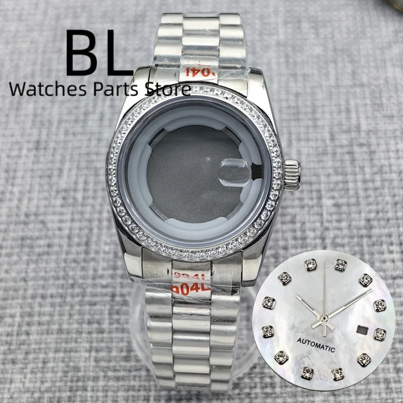 BLIGER 31mm Luxury Lady's Watch Case Full Gold Stainless Steel Diamond Fluted Bezel Waterproof Gold Index Dial Fit NH05 Movement
BLIGER 31mm Luxury Lady's Watch Case Full Gold Stainless Steel Diamond Fluted Bezel Waterproof Gold Index Dial Fit NH05 Movement